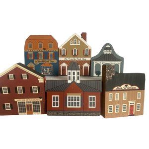 Cats Meow Village Antique signed  1989 School Clothiers Town Hall Cherry Tree In